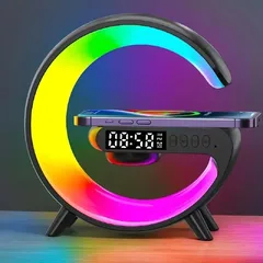 Reloj despertador con luz RGB y carga inalámbrica
