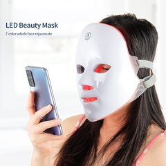 Mascara Facial Led - Terapia Acné Rejuvenecimiento 192 Luces 7 Colores